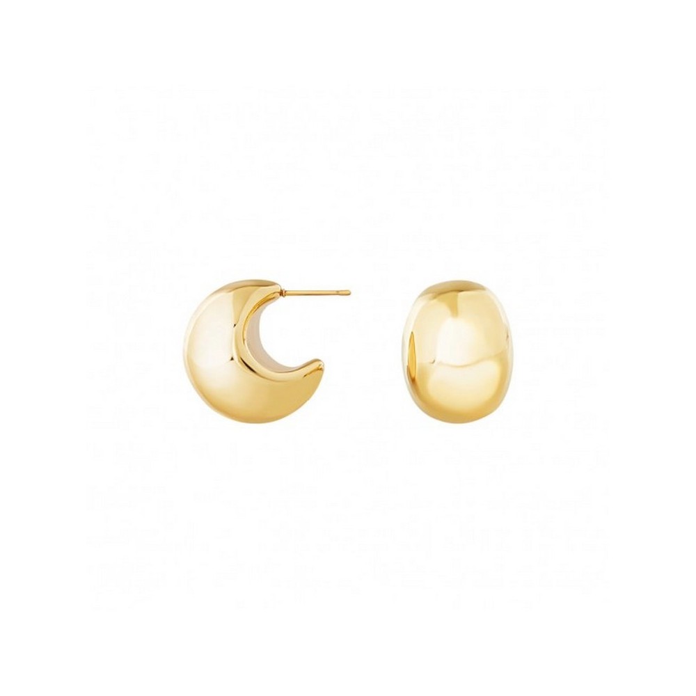 1 - Women's Breil Hoop gold circle earrings TJ3529 steel domed