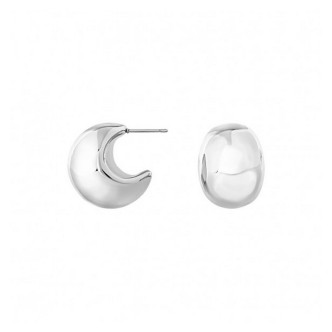 1 - Women's Breil Hoop TJ3528 steel domed hoop earrings