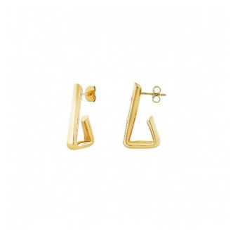 1 - Breil Flow women's golden triangular earrings TJ3577 316L steel