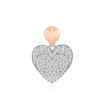 1 - Roberto Giannotti women's earrings GIA436 925 silver double heart and white zircons.