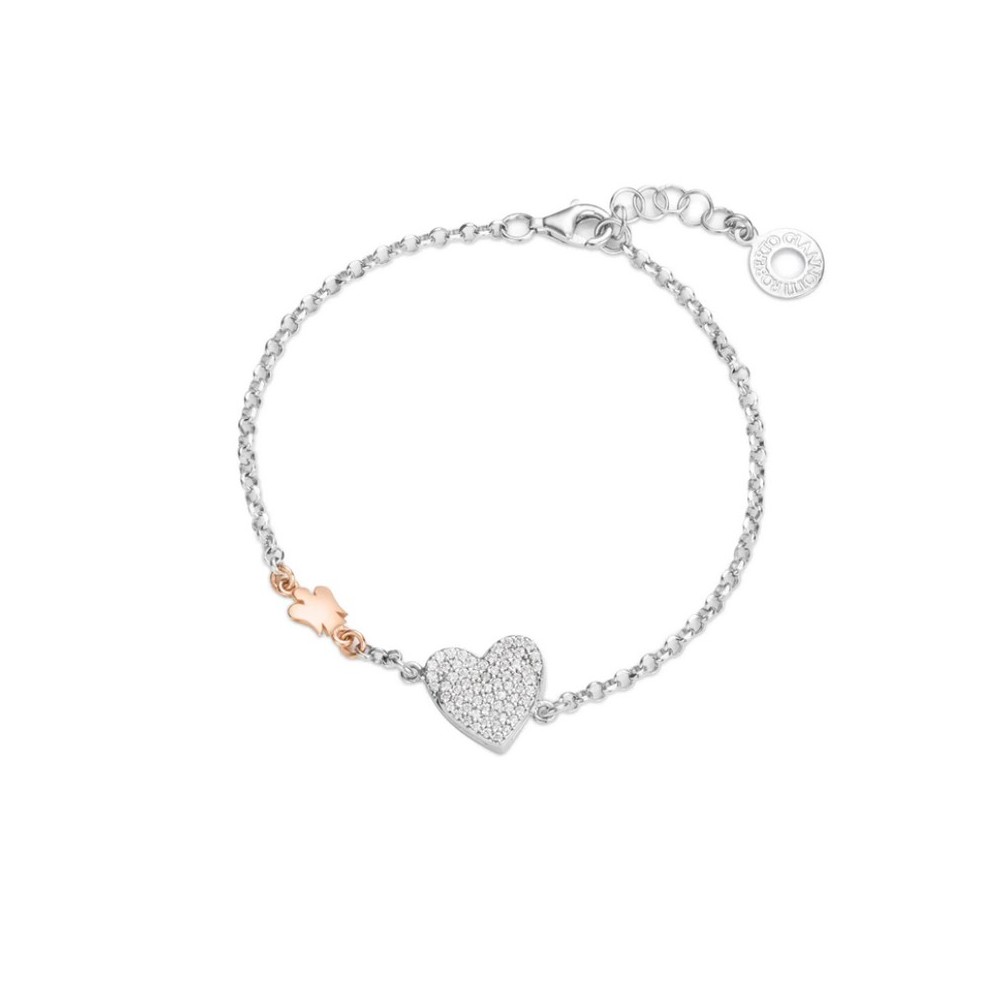 1 - Bracciale donna Roberto Giannotti GIA435 Argento 925 cuore e zirconi bianchi