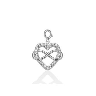 1 - Miluna heart and infinity woman pendant in 925 silver with topaz PFD864