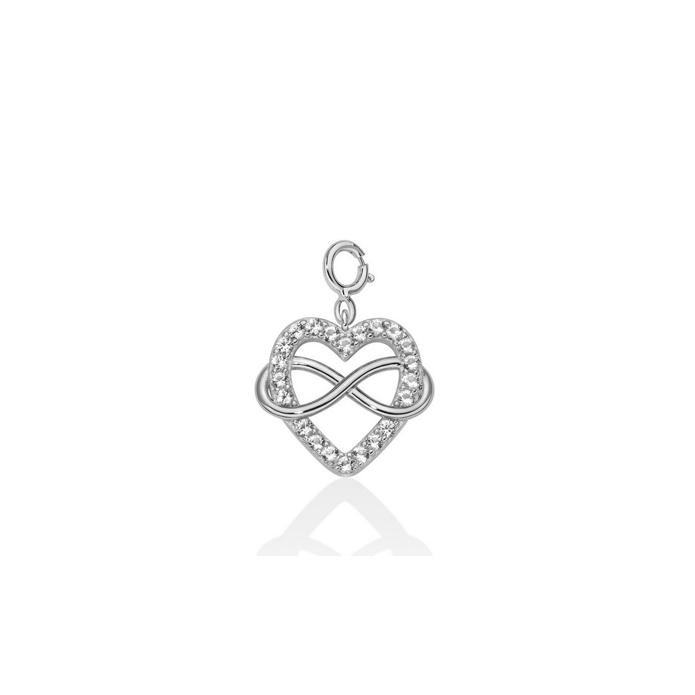 1 - Miluna heart and infinity woman pendant in 925 silver with topaz PFD864