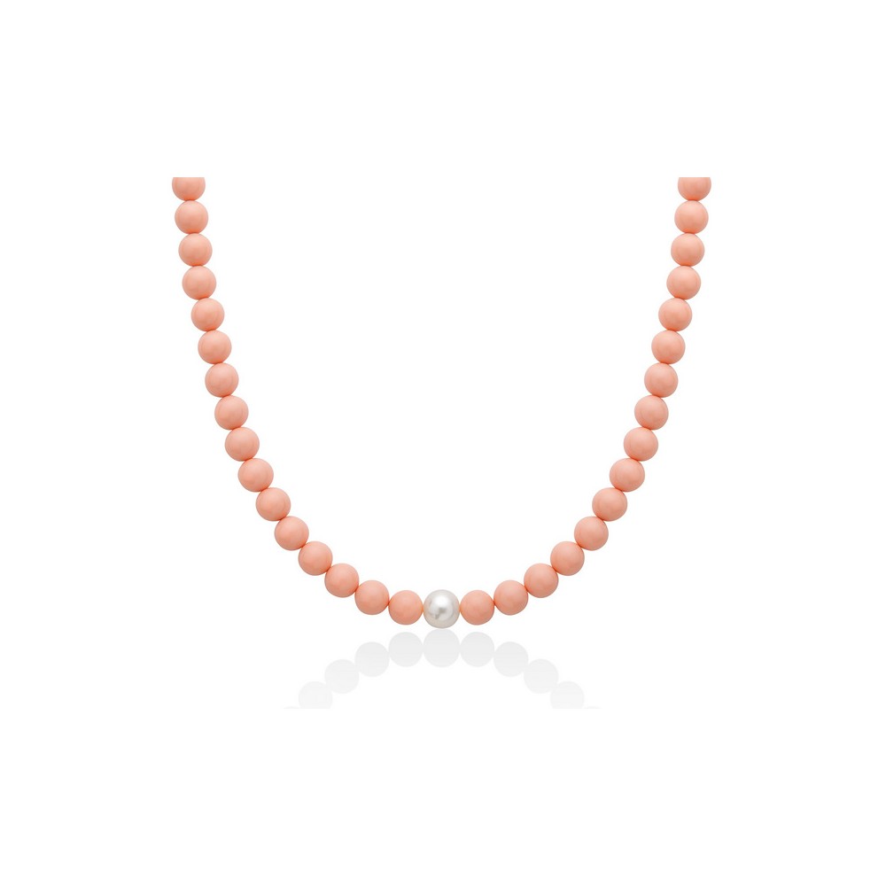 1 - Miluna pink coral woman pendant in 925 silver with pearl PCL4821