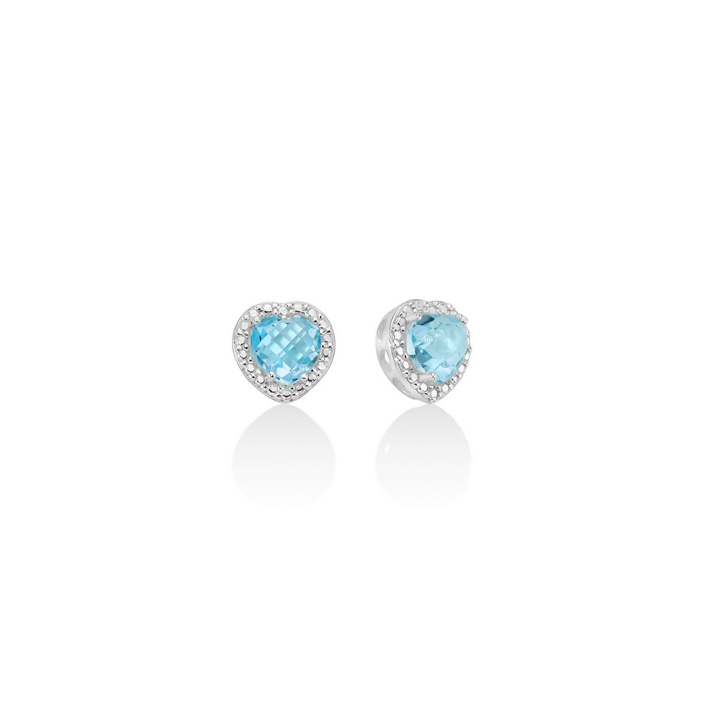 1 - Miluna women's heart earrings in 925 silver and topazes ERD2546 gems of the sky