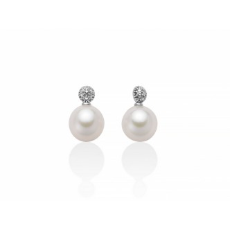 1 - Miluna women's earrings in 18Kt white gold with natural pearl PER2613