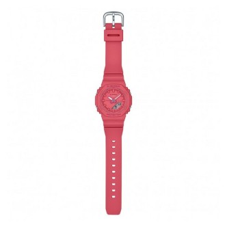 2 - Casio GMA-P2100-4AER digital women's watch with red resin strap.