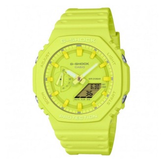 1 - Casio G-Shock yellow digital unisex watch GA-2100-9A9ER resin case and strap