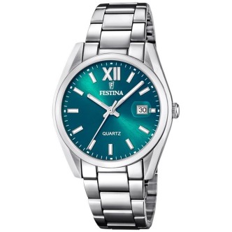 1 - Orologio uomo solo tempo Festina Classic fondo verde F20683/3 cassa e bracciale acciaio