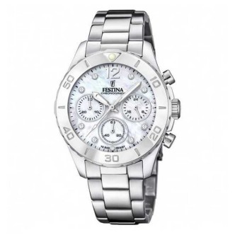 1 - Orologio cronografo donna Festina Boyfriend madreperla e cristalli F20603/1 acciaio 316L