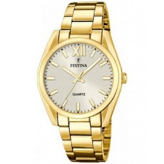 1 - Festina Classic Lady time-only women's watch, golden F20640/1, steel case and bracelet