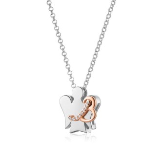 1 - Letter B women's necklace Roberto Giannotti 925 silver with zircons GIA500B Alphabet of Angels