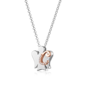 1 - Letter C women's necklace Roberto Giannotti 925 silver with zircons GIA500C Alphabet of Angels