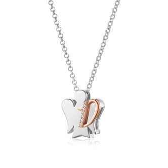 1 - Letter D women's necklace Roberto Giannotti 925 silver with zircons GIA500D Alphabet of Angelstee.