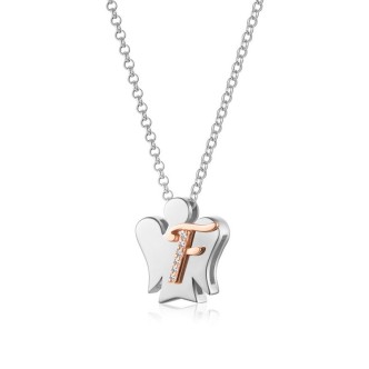 1 - Letter F women's necklace Roberto Giannotti 925 silver with zircons GIA500F Alphabet of Angels