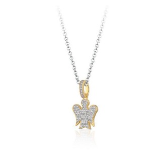 1 - Roberto Giannotti women's angel necklace 925 silver with zircons GIA365