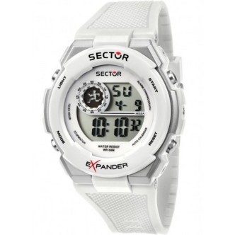 1 - Orologio digitale uomo Sector EX-10 bianco R3251537005 cinturino in silicone