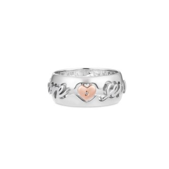 1 - Roberto Giannotti women's ring "You are in my heart" SFA158-14 925 silver and diamond 00.3 ct.