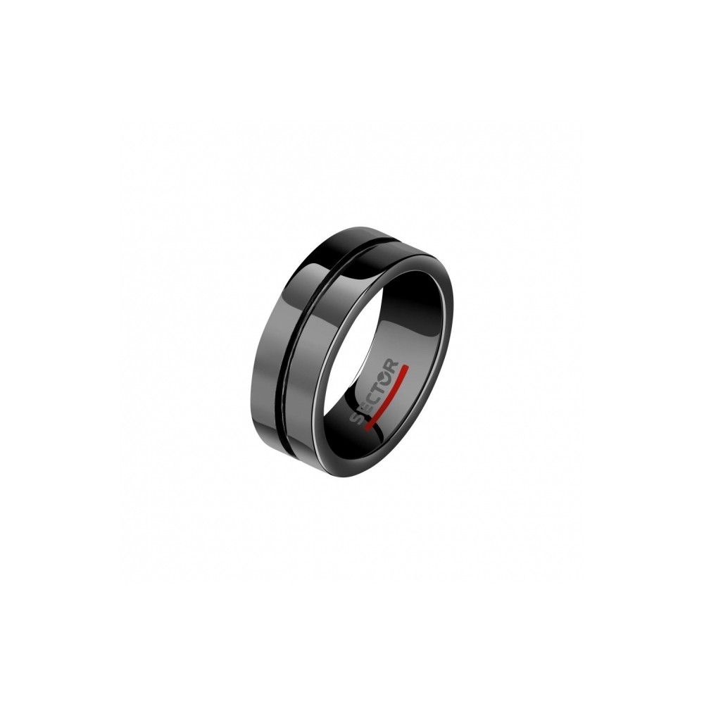 1 - Sector Basic men's ring in steel and black ceramic SACX17023 size 23