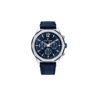 1 - Tommy Hilfiger Lars chronograph men's watch with blue background 1792063 leather strap