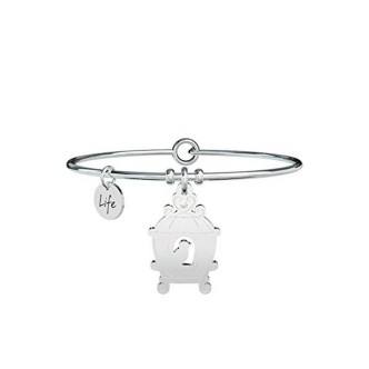 1 - Bracciale Kidult 731290 acciaio 316L ciondolo con gabbia e cristalli collezione Symbols