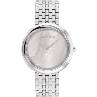 1 - Calvin Klein Sculptural mother of pearl 25200320 steel women's time only watch