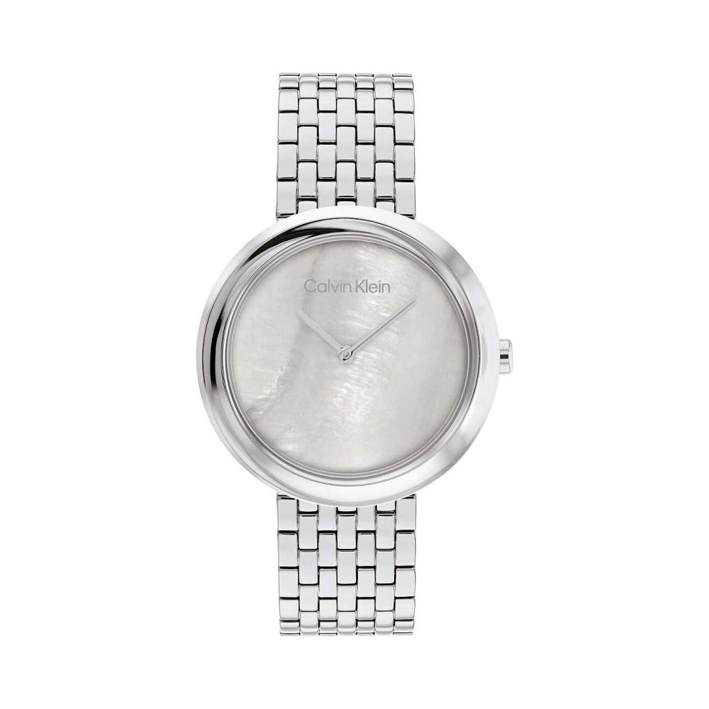 1 - Calvin Klein Sculptural mother of pearl 25200320 steel women's time only watch