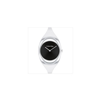 1 - Orologio donna solo tempo Calvin Klein Sculptural Silver 25200423 acciaio fondo nero