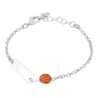 1 - Bracciale basket bambino Argento Stroili 1687124 con targhetta