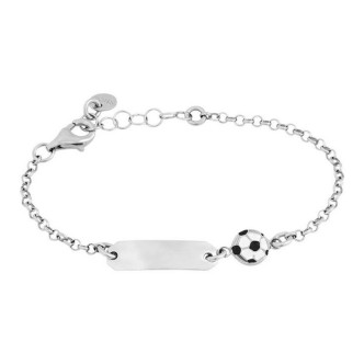 1 - Bracciale calcio bambino Argento Stroili 1687120 con targhetta