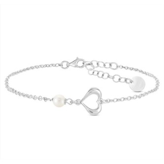 1 - Bracciale donna cuore Argento Stroili 1683932 con perlina sintetica