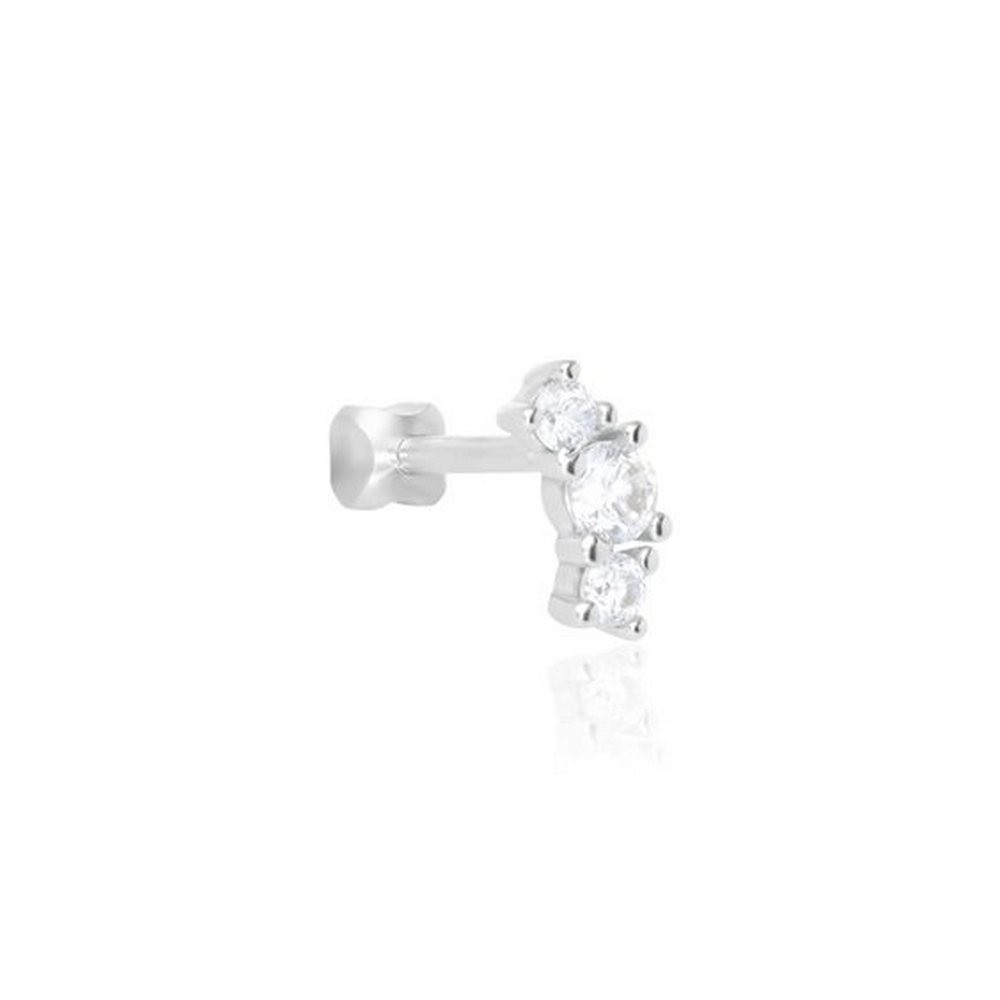 1 - Trilogy ear piercing for women in 9Kt white gold Stroili Bon Ton 1418101