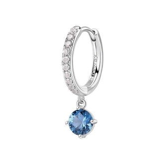 1 - Brosway FANCY women's hoop earring in 925 silver with white and blue zircons FFB82