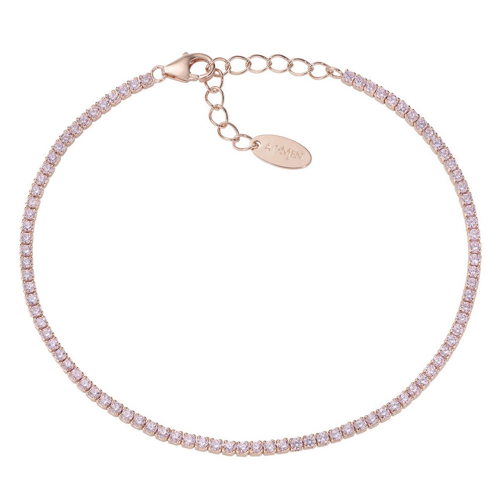 1 - Bracciale Tennis donna Argento 925 Amen rosato con zirconi rosa BT1RRO17