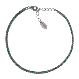 1 - Bracciale Tennis donna Argento 925 Amen con zirconi neri e verdi BT1NNVE17