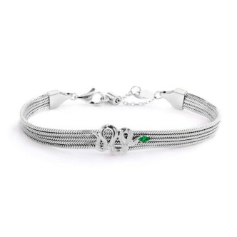 1 - Marlù women's multi-strand snake bracelet in steel 33BR0028-V