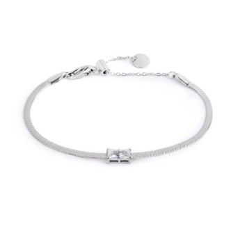 1 - Marlù women's snake bracelet with white baguette crystal 31BR0010-W