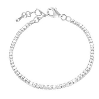 1 - Stroili women's tennis bracelet white 1651055 steel with crystals