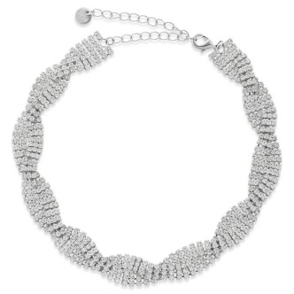 1 - Stroili Romantic Shine women's braided necklace 1683805 steel with crystals