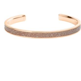 1 - Stroili Lady Shine women's rigid bracelet in pink steel with glitter 1691046