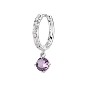 1 - Orecchino cerchietto donna Brosway FANCY Argento 925 con zirconi bianchi e viola FMP87