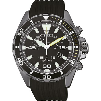 1 - Watch Citizen Chronograph steel man analog polyurethane bracelet AT2437-13E Crono Sport