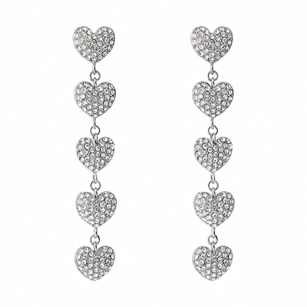 1 - Women's heart pendant earrings with crystals Stroili Lady Phantasia steel 1691471