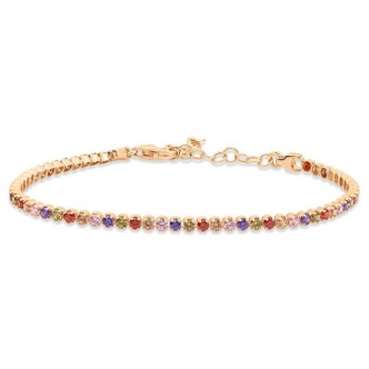 1 - Stroili women's multicolor tennis bracelet in silver with zircons 1674842