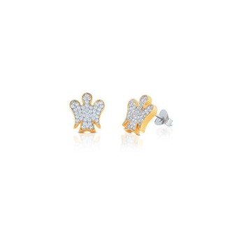 1 - Roberto Giannotti women's angel earrings in 925 silver with zircons GIA366