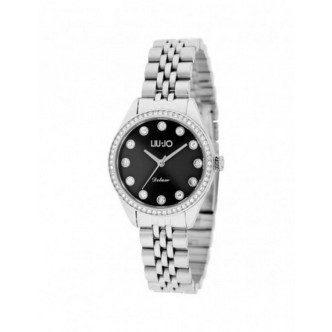 1 - Liu Jo Deluxe women's only time watch, black background TLJ2253 steel with crystals