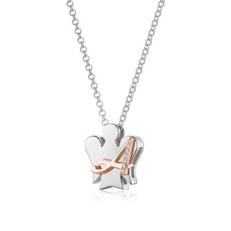 1 - Letter A women's necklace Roberto Giannotti 925 silver with zircons GIA500A Alphabet of Angels