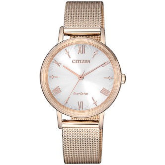 1 - Orologio Citizen Solo Tempo donna acciaio analogico bracciale in acciaio EM0576-80A collezione Lady