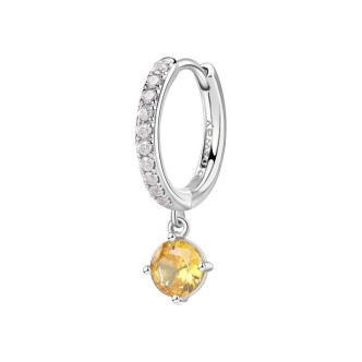 1 - Brosway FANCY women's hoop earring in 925 silver with white and yellow zircons FEY75