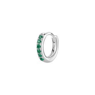 1 - Brosway FANCY women's hoop earring in 925 silver with green zircons FLG81